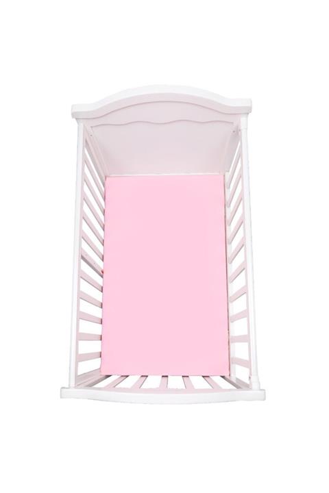 Jaju Baby Pembe Lastikli Bebek Çarşaf (70*140 Cm Beşik Için)