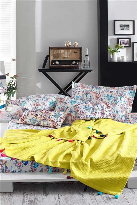 İyi Geceler İstanbul Up Style Tek Kişilik Pike Takımı Sarı