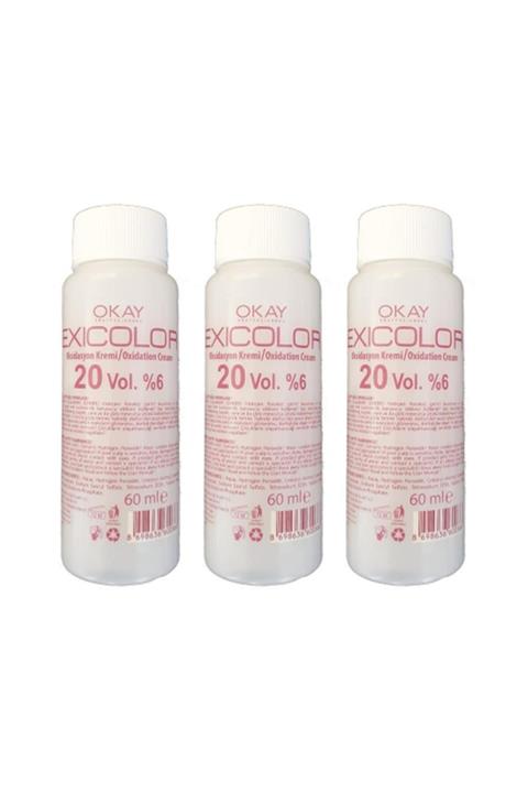 Exicolor 20 Volüm Oksidan Peroksit 60 ml 3 Adet