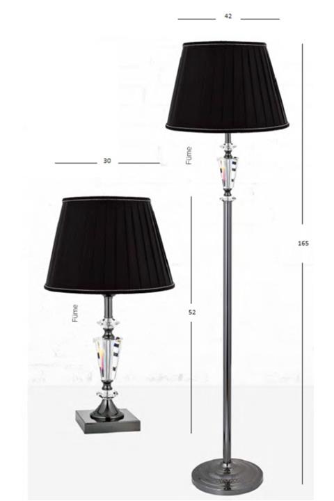 Coka Melis Black Lambader Abajur Seti