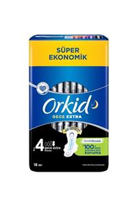 Orkid Ultra Extra Hijyenik Ped Gece Extra Süper Ekonomik Paket 18'li Ped