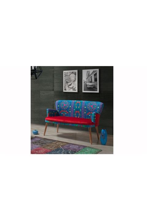 Özel Yapım Hawana Etnik 2li Koltuk (Fuşya)