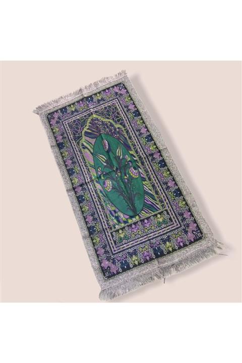 ÖZKEVEN HAC Sim Saçaklı Desenli Tafta Seccade