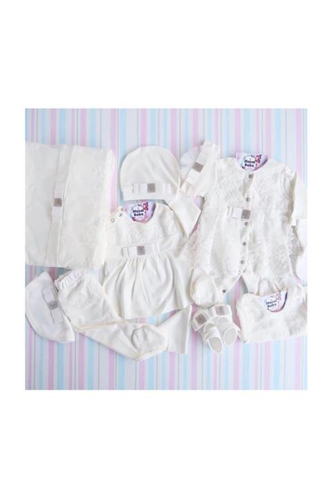 Eda Baby Beyaz Dantelli Hastane Çıkışı- 10 Parça- 0.3 Ay
