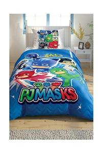 Taç Unisex Çocuk Pj Masks Lisanslı Kapitoneli Tek Kişilik Nevresim