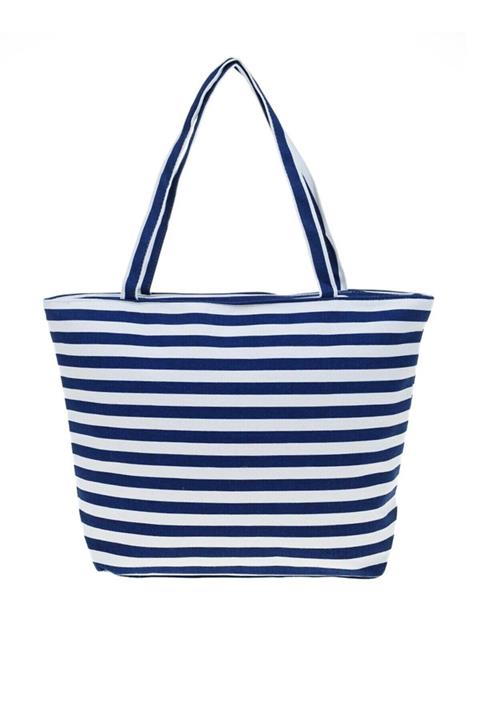 Trendsbag Plaj Çantası - Mavi Beyaz