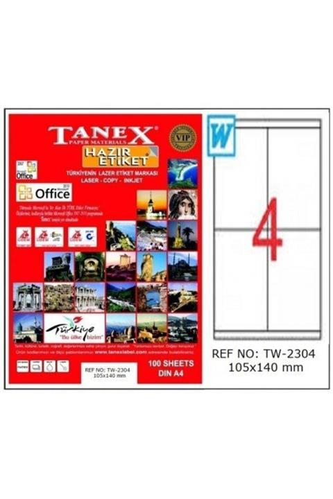 Tanex Tw-2304 105x140 Mm 100 Adet Lazer Etiketi