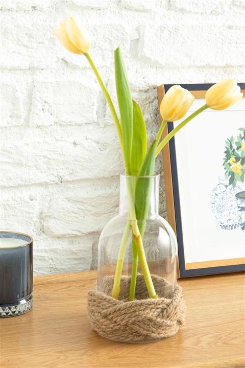 English Home Mayra Cam Vazo 13x13x20 Cm Şeffaf