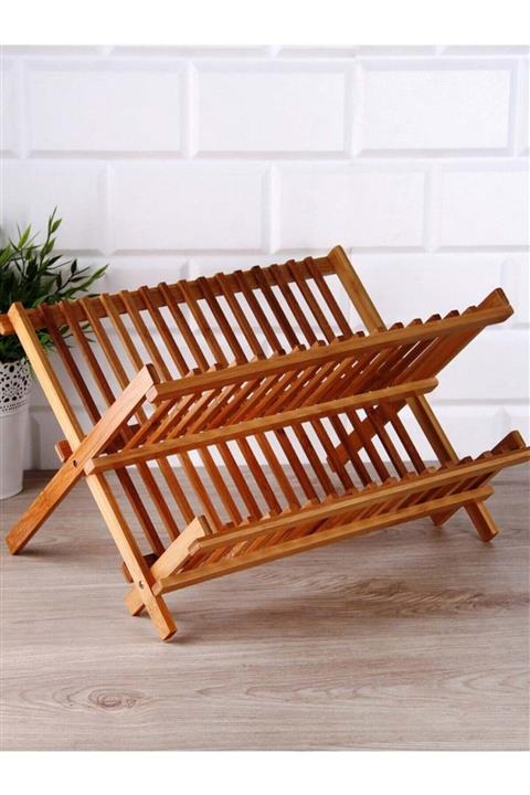 BBA HOME Bambu Tabaklık Bulaşıklık 38 Cm Bambu Bulaşıklık Bambu Bulaşık Sepeti Bambu Tabaklık