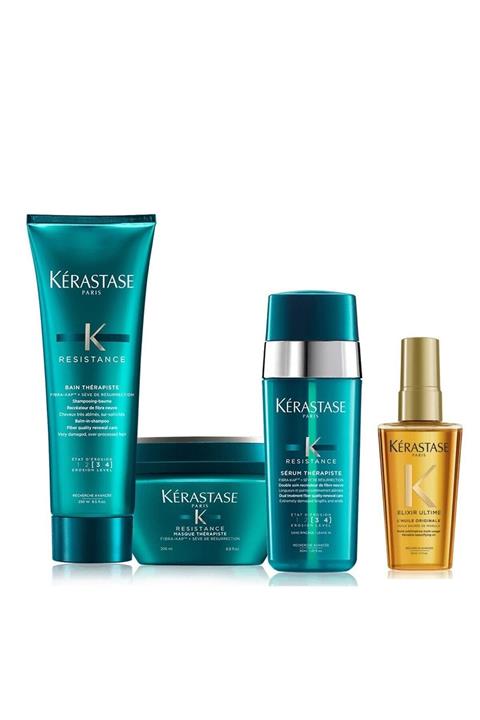 Kerastase Aşırı Yıpranmış Saçlar Için Şampuan 250 ml + Maske 200 ml + Serum 30 ml + Elixir Yağ 50 ml
