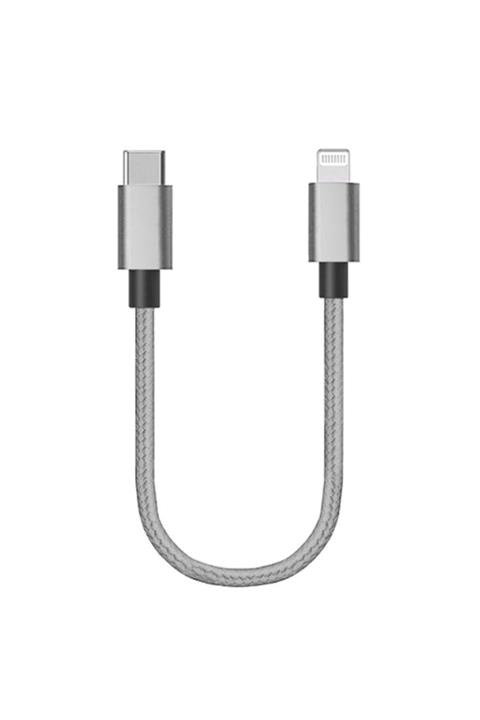 Ally Mobile Ally Usb-type C Iphone 20w Pd Hızlı Şarj Kablosu 20cm Kısa Kopmaz Halat Kablo Gri