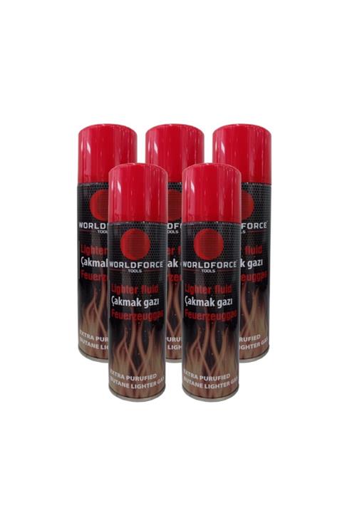 WORLDFORCE TOOLS Worldforce 220 Ml Çakmak Gazı 5 Adet Doldurabilir Çakmaklar Için Çakmak Gazı