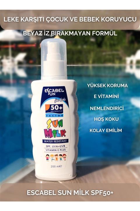 Escabel Sun Kids Spf 50+ Faktör Bebek Ve Çocuk Için Güneş Kremi 200 Ml