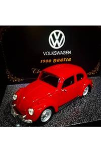 Maisto 1966 Volkswagen Beetle Sergileme Standı Ile Birlikte Diecast Model Metal Araba