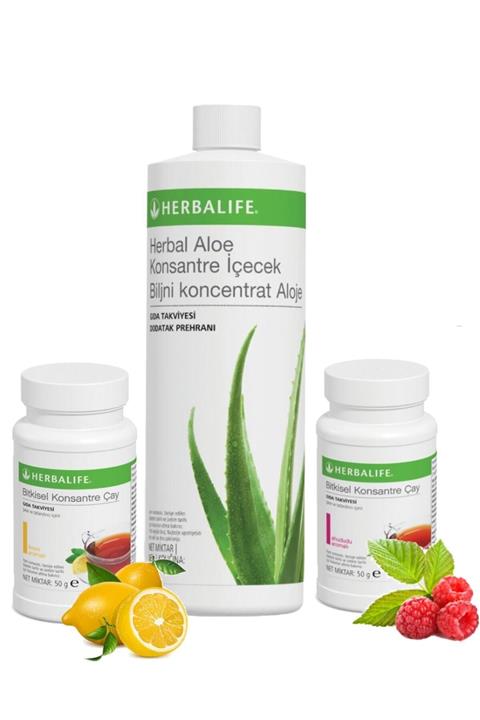Herbalife Ödem Atıcı Seti Ahududu+limon 50gr Çay+ Aloe Vera Içeceek 473ml
