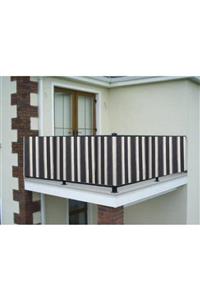 ceylan home Balkon Demiri Perdesi Kuş Gözü 250 X 80 Gri Beyaz