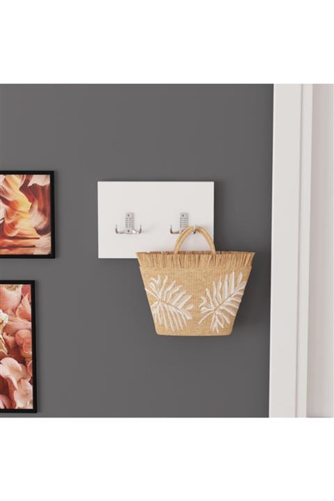 3A Konsept 2'li Beyaz Askılık Portmanto