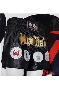 whiteface Muaythai Nakışlı Şort Federasyon Onaylı Resmi Müsabaka Şortu