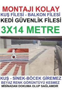 Asenya Kuş Filesi 3x14 M Balkon Filesi Kedi Filesi Koruma Filesi Dolu Filesi Misina File