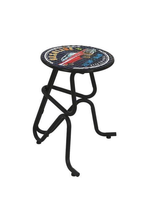 Vitale Vintage Gasoline Metal Tabure