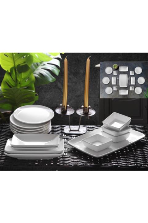 GÖNÜL Seramik 15 Parça Kahvaltı Seti Beyaz