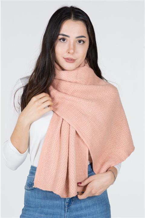 Hentley Kadın Pudra Yumuşak Dokulu Triko Atkı