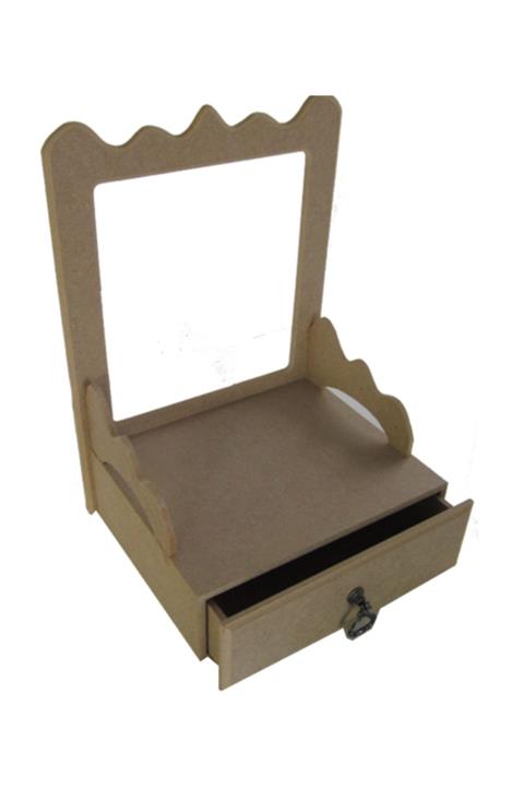 Buradadavar Hobi Ahşap Boyanabilir Aynalı Telefonluk