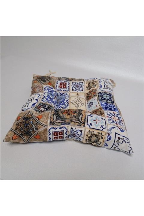 APAYDIN ÇEYİZ Sandalye Minderi Geleneksel Desenli Duck Kumaş Pofidik Minder