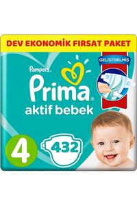 Prima Bebek Bezi Beden:4 (9-14kg) Maxi 432 Adet Dev Ekonomik Fırsat Pk