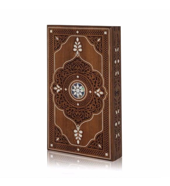 Helena Wood Art Topkapı Sedef Kakma Oymalı Nakışlı Ahşap Tavla Seti