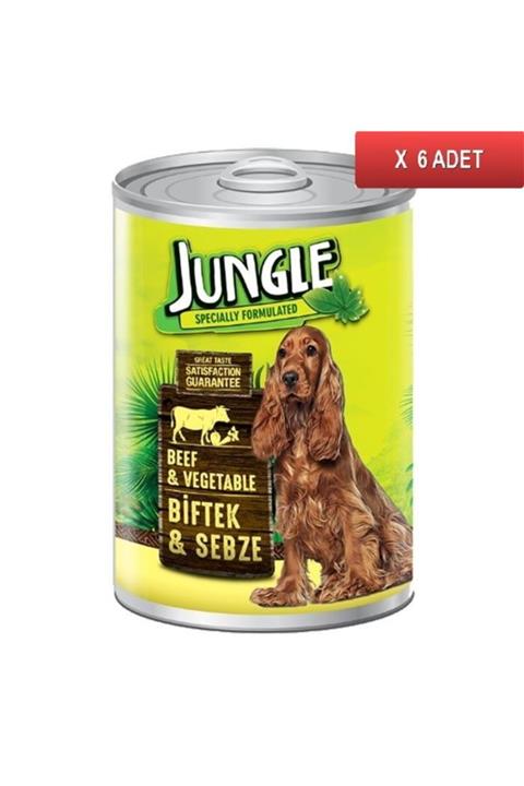 Jungle Biftekli-sebzeli Köpek Konserve 415 Gr (6 Adet)