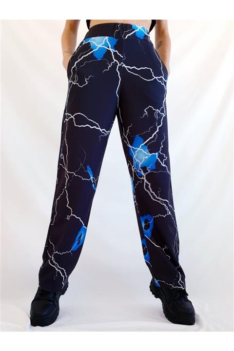 Carpe Kadın Siyah Şimşek Desen Eşofman