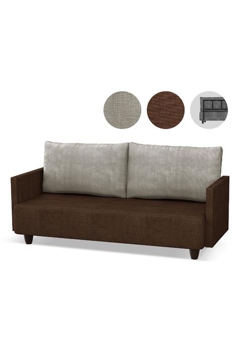 Gaga Mobilya Albatros Ikili Kanepe Kahverengi-Bej