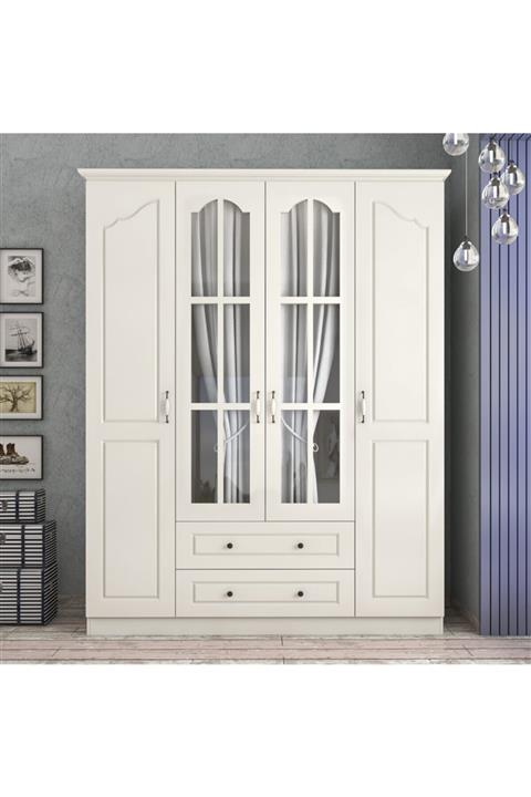 Zenio Assos 4 Kapak 2 Çekmece Gardırop