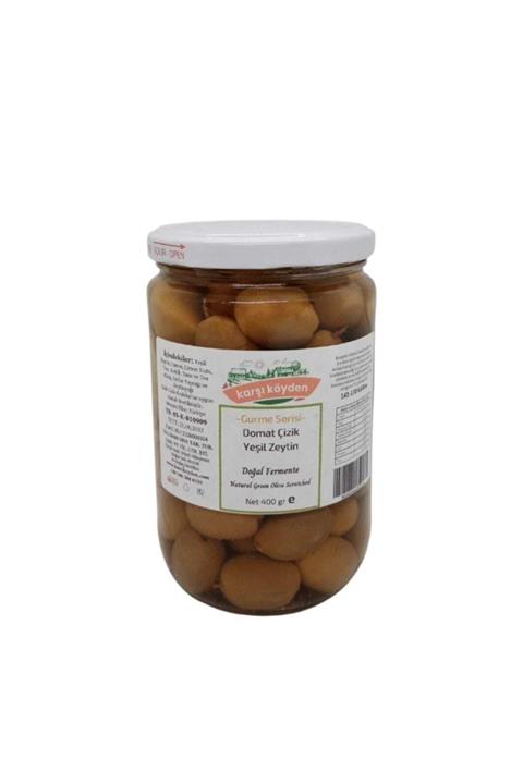 Karşı Köyden Domat Çizik Yeşil Zeytin - 400gr