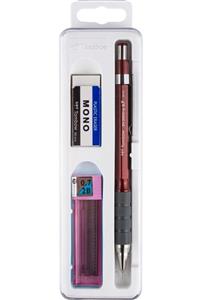 Tombow Okul Seti Sh-300 0.7mm Versatil Kalem Bordo + Silgi + Mono Lead Uç 0.7