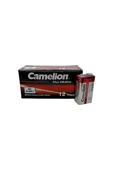 ATAELEKTRONİK 9 Volt Kare Yassı Pil Camelion 6lr61 Alkaline Pil 9 Volt 12'li