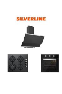 Silverline Siyah Cam Ankastre Set (3420 Classy 60+cs5429b01+bo6503b01)