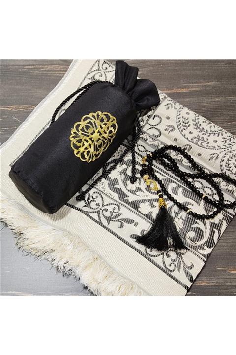 İSLAMİC GİFT Siyah Çantalı Seccade Seti