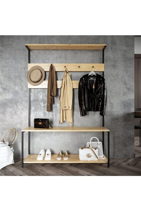 Ena Butik 120*175*35 Aynalı Portmanto Ava Ceviz