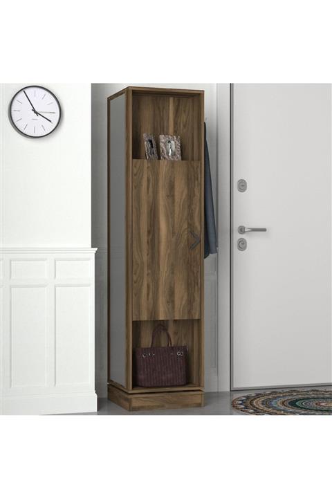 Dekorister Exclusive Roll Aynalı Portmanto Ceviz