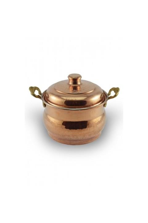 TURNA BAKIR Mini Güveç Şekerlik 7 Cm El Dövme Kırmızı Turna5827-1