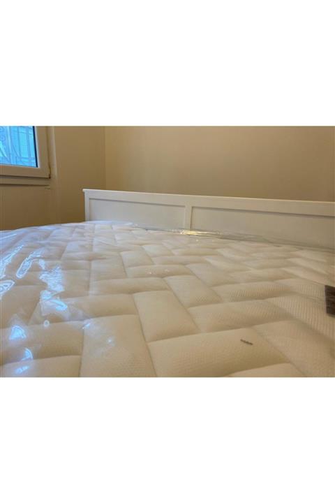 Aksöz Tasarım Ahşap Çift Kişilik Karyola Ahşap Beyaz Karyola