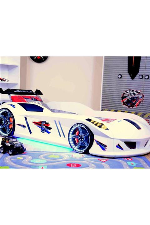 Setay Jaguar Arabalı Yatak Beyaz Full Ledli