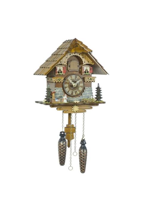 Ultima Regal Regal Guguklu 25 Cm Masif Ahşap Çatılı Pilli Alman Duvar Saati