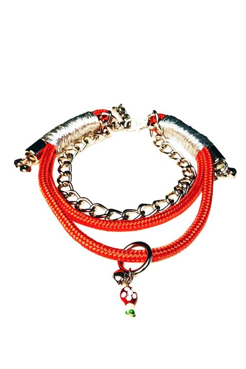 PETSWUU Yılbaşı Konsept Kırmızı Zincir Kolye Tasma