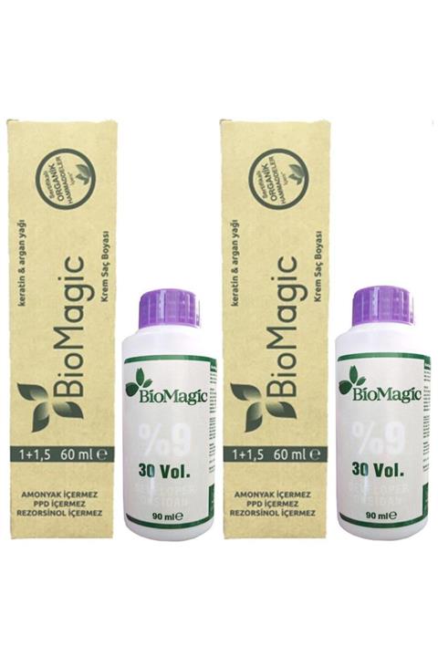 BIOMAGIC Organik Amonyaksız Saç Boyası (açık Kumral-8.00)+oksidan (2 Adet)