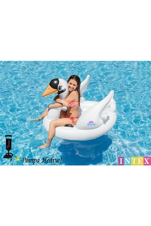 hediyecik Şişme Kuğu Island Büyük Boy Havuz Ve Deniz Yatağı 130x102x99 Cm
