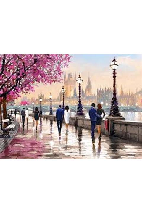 Hobigun Elmas Mozaik Tablo Diamond Painting Kit Puzzle - Sahilde Yürüyüş - 50x40