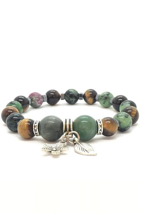 Kamus Afrika Yeşimi & Kaplan Gözü Taşı Bileklik Karma